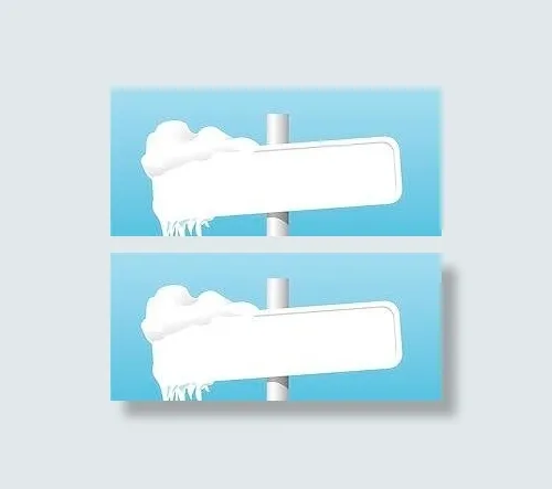 带积雪的路牌矢量素材 下载eps,ai矢量模版下载