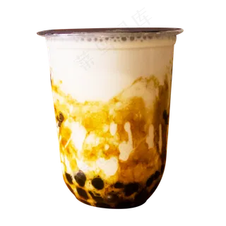 自然色简约风奶茶免抠元素 