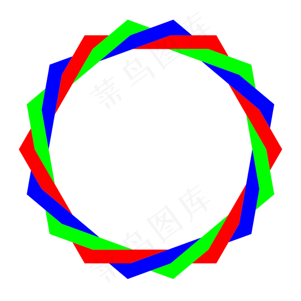 RGB octodecagram
