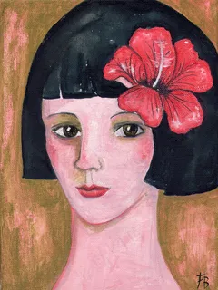 可爱女孩图像油画图片 可爱女孩图像油画图片