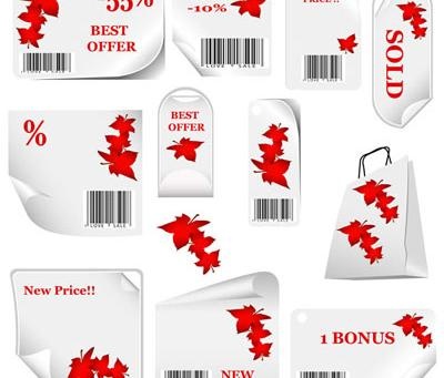 秋季打折销售元素矢量素材