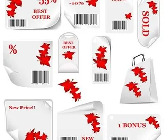 秋季打折销售元素矢量素材