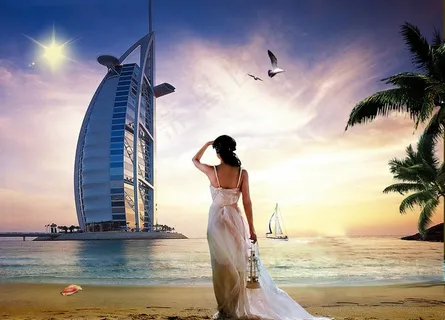 海景 沙滩 美女背影图片