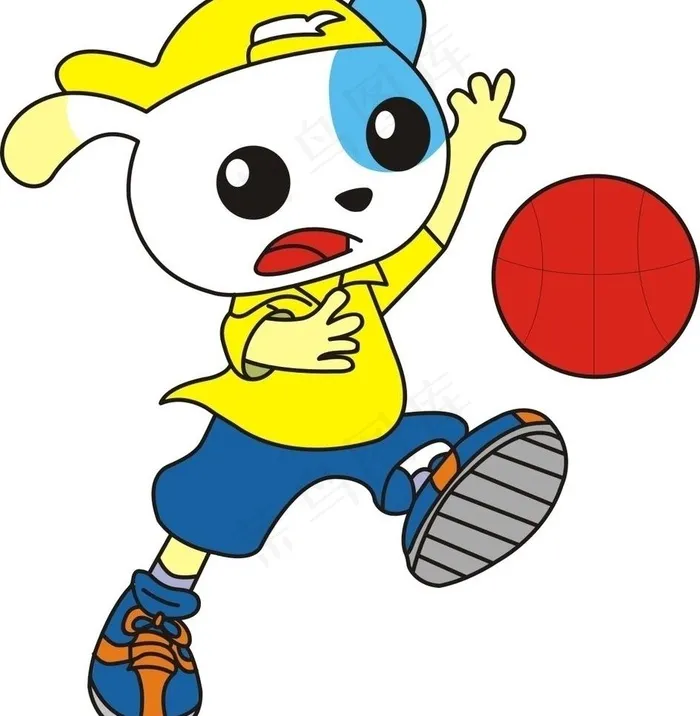 小狗打篮球图片cdr矢量模版下载
