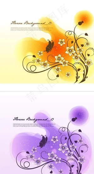 花朵蝴蝶背景图片