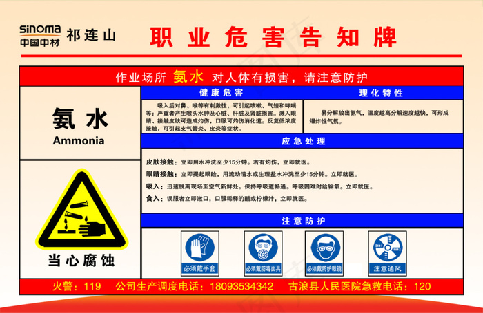 氨水告知牌psd模版下载