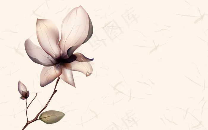 墨色花朵背景图
