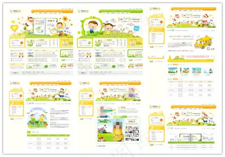 儿童学习园地网站制作模版