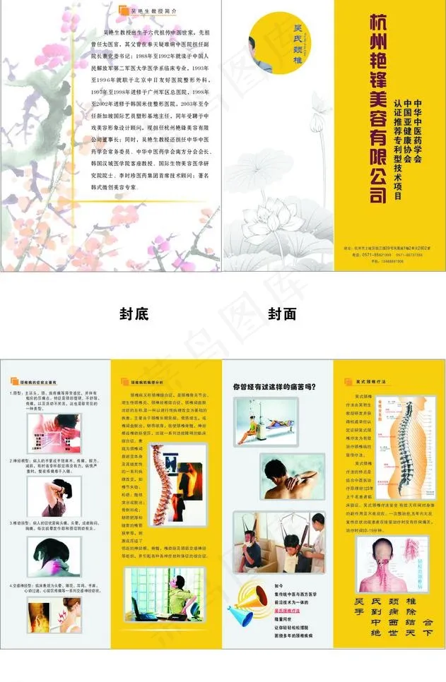 中医美容公司彩色二折卡图片cdr矢量模版下载
