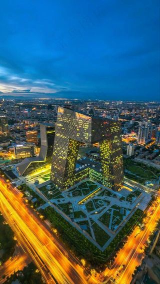 延时拍摄裤衩建筑高清摄影图片