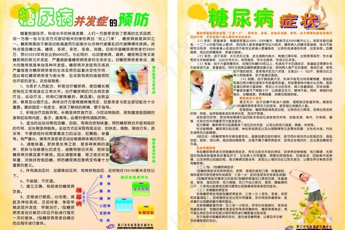 糖尿病的预防和症状图片cdr矢量模版下载