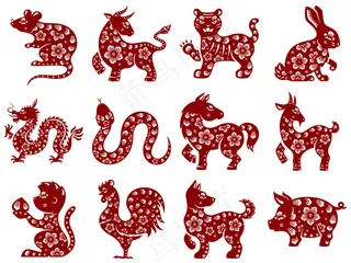 传统剪纸十二生肖图片