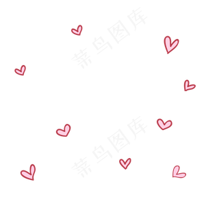 粉色可爱通用小爱心装饰,免抠元素