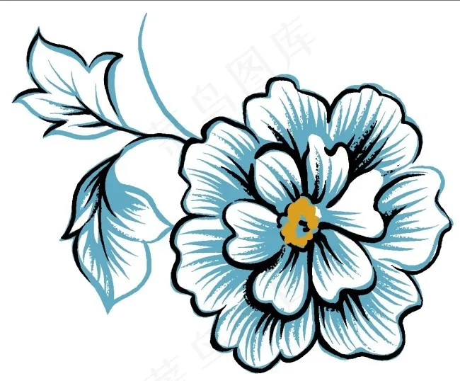 蓝色唯美花瓣psd模版下载