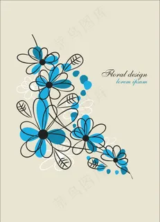 手绘图案花型设计插画植物花卉欧式花...