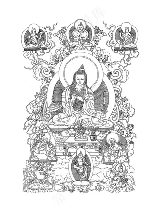 佛教元素线稿 图片素材188