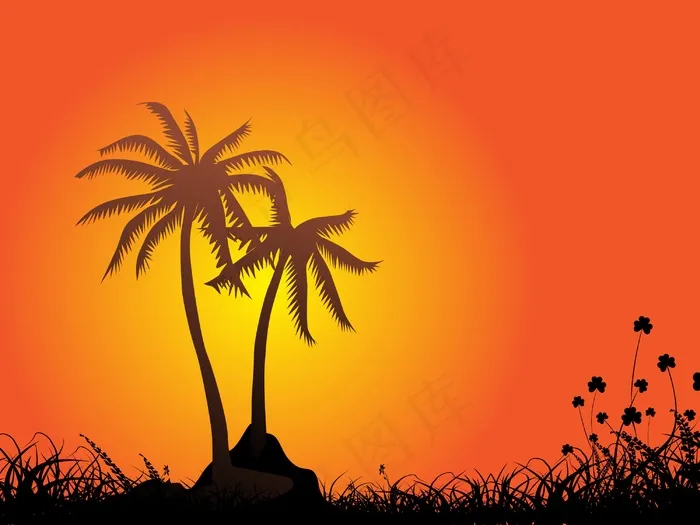 矢量日落壁纸eps,ai矢量模版下载