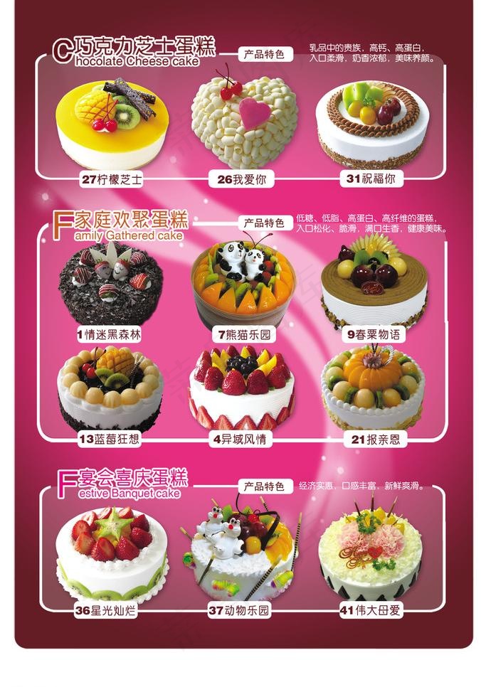水果巧克力欧式蛋糕psd分层素材图...