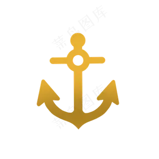 黄色渐变游轮的船锚黄色渐变游轮的船锚