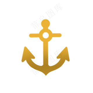 黄色渐变游轮的船锚黄色渐变游轮的船锚