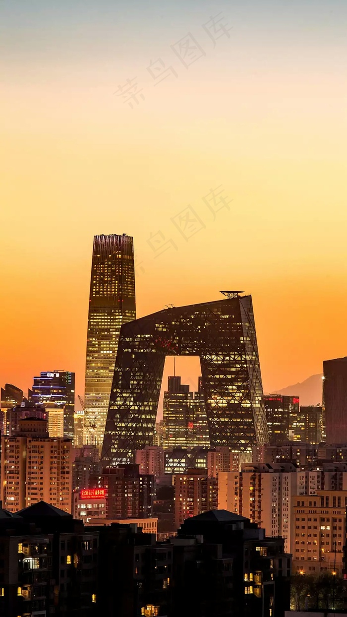 现代城市夜景高清摄影图片