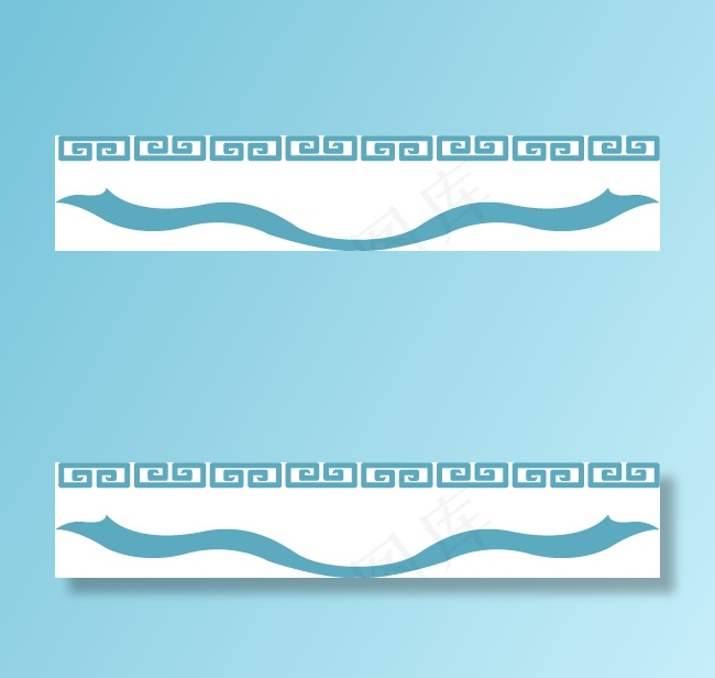 蒙古纹样花边矢量图 AI