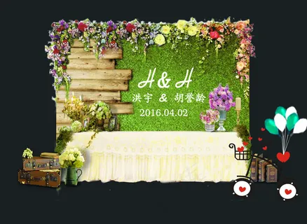 森系主题婚礼签到区