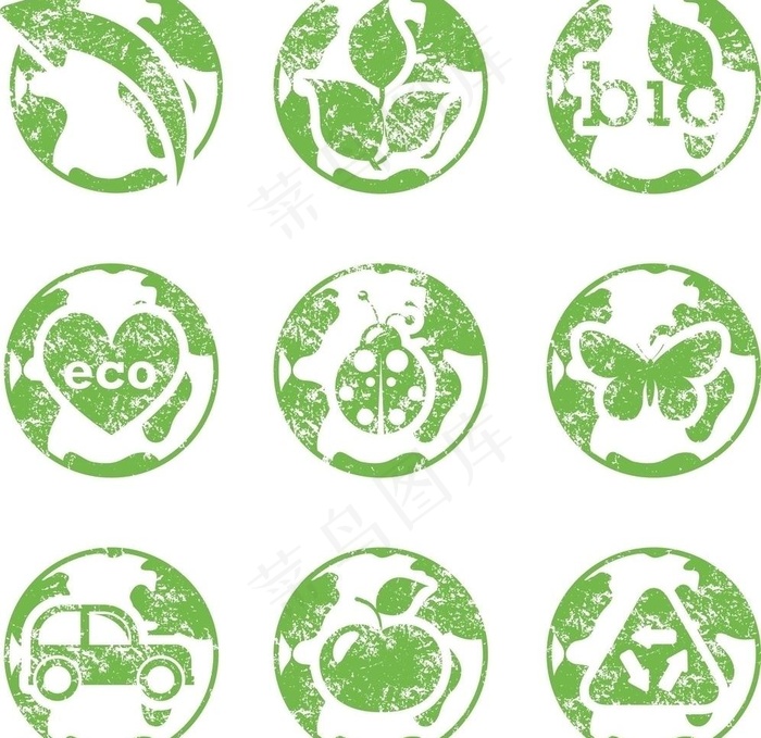 eco主题图标矢量素材图片