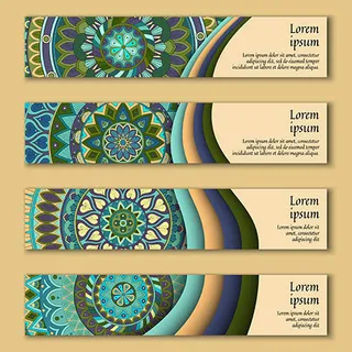 民族装饰花纹元素矢量集合