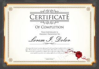 金色欧式高档证书设计矢量素材