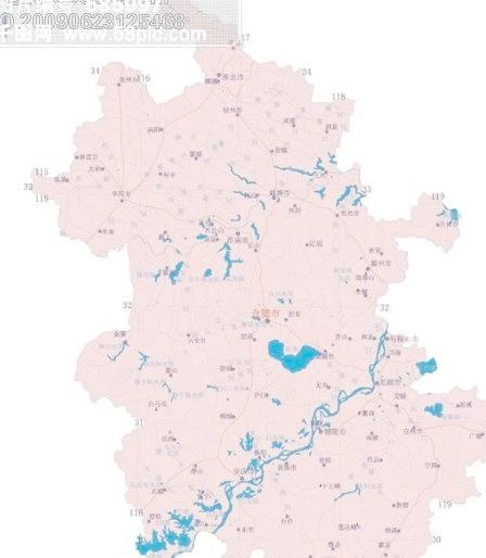 安徽省地图ai矢量模版下载