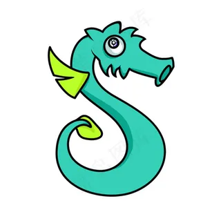 龙动物字母S图片