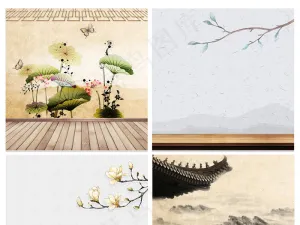 水墨中国淡雅主图背景