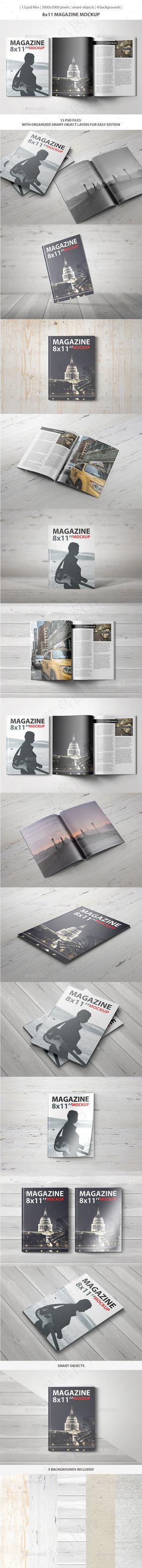 杂志画册设计效果图贴图样机模板素材