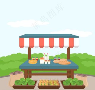 创意蔬菜摊设计矢量素材图片