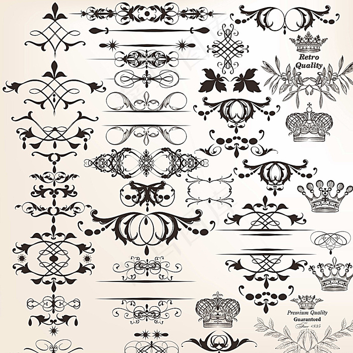 欧式花纹图片ai矢量模版下载