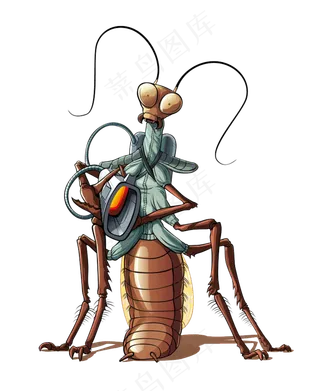 卡通螳螂动物图片海报素材
