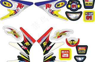 摩托车不干胶图片