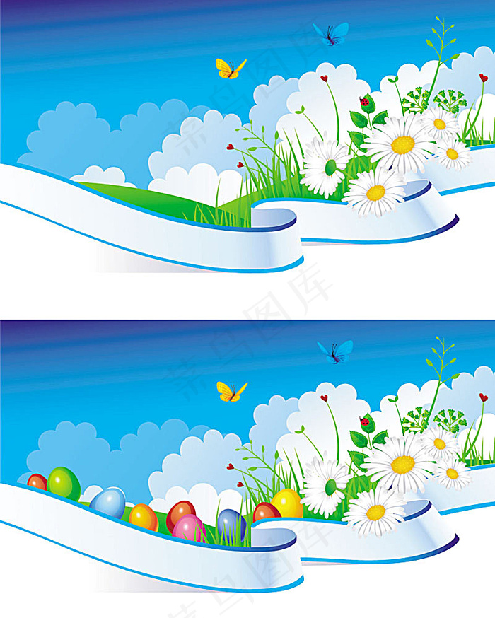 春天Bannerseps,ai矢量模版下载