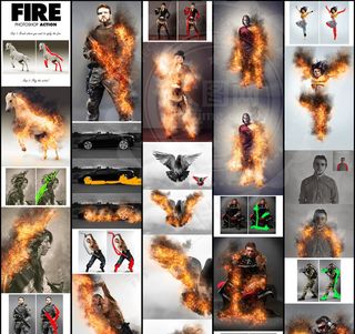 数码照片添加超酷火焰燃烧效果PS动作