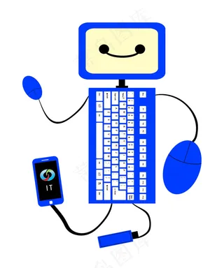 科技创意Q版风格IT文化节吉祥物设...