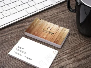 个性木纹简约大气商务通用名片设计