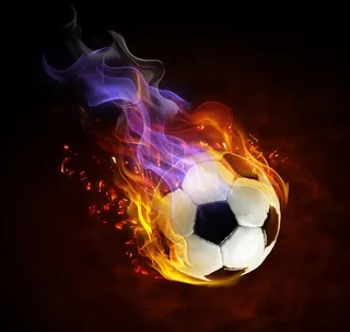 燃烧的足球图片