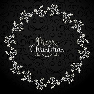 圣诞花环的黑色背景