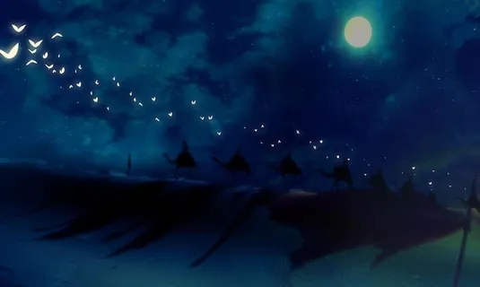 月夜驼队图片 月夜驼队图片