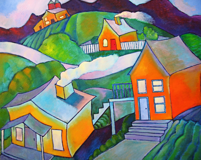高清抽象风景油画