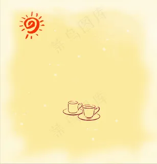 手绘阳光下的杯子 手绘阳光下的杯子