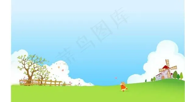 韩国春天风景矢量图10ai矢量模版下载