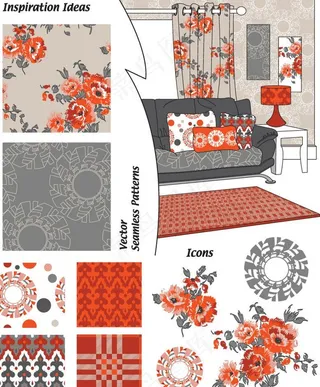 欧式花纹花朵 古典花纹花朵图片