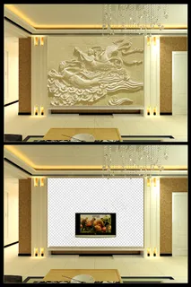 大理石壁画客厅电视背景墙样机图 大理石壁画客厅电视背景墙样机图